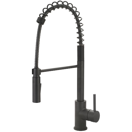 Pioneer Industries Single Handle Pre-Rinse Spring Pull-Down Kitchen Faucet in Matte Black 2MT280-MB